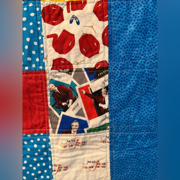 Handmade Mister Rogers Neighborhood One of a Kind Patchwork Quilt Back to School - Picture 10 of 14